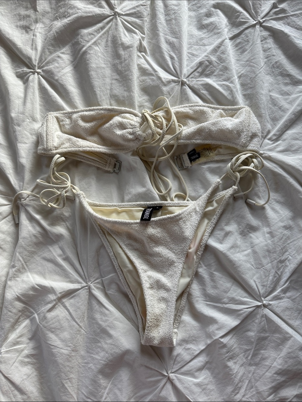 Terry Cloth Bandeau Bikini Set